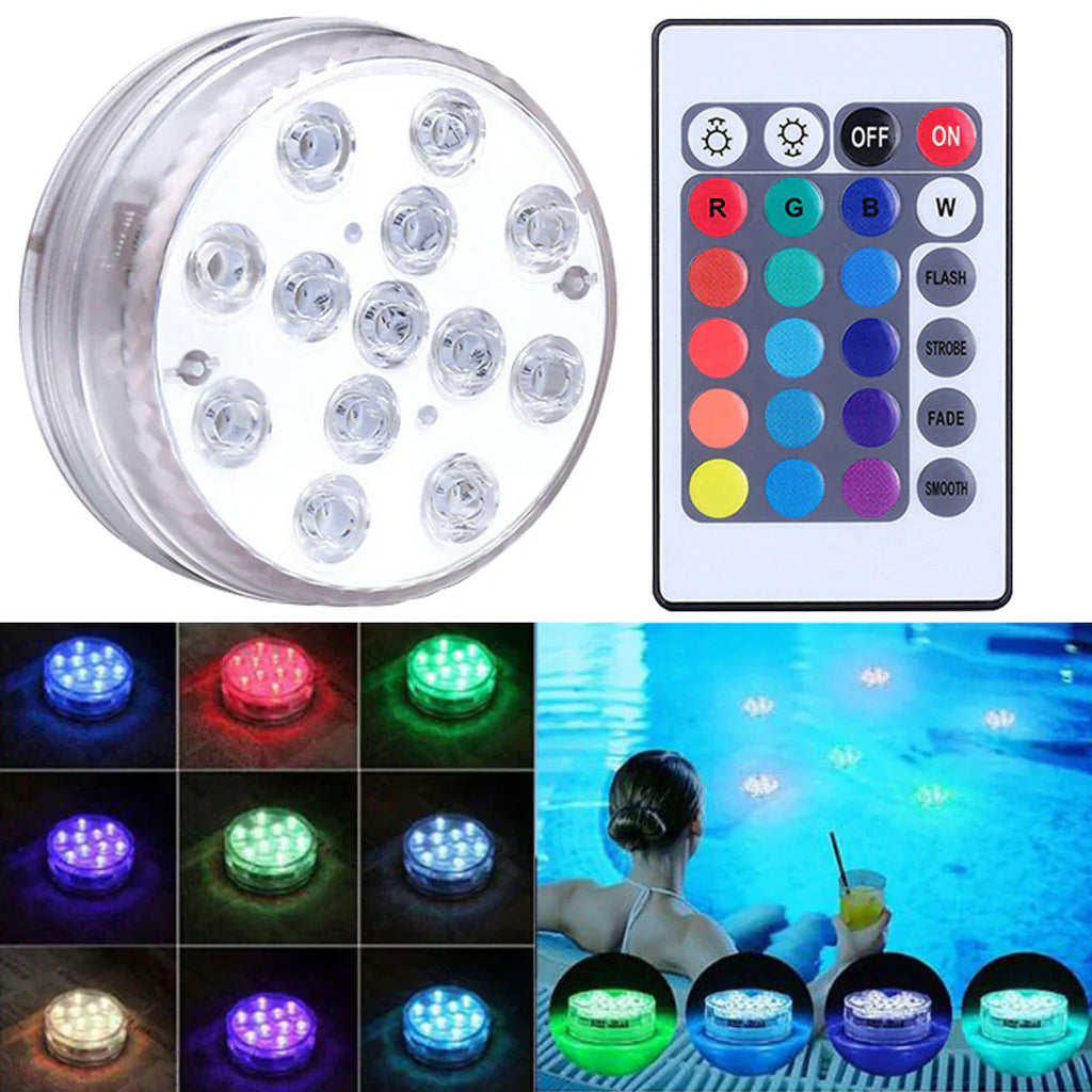 Kit de iluminación RGB para piscinas - Inalámbrico con control remoto ⭐