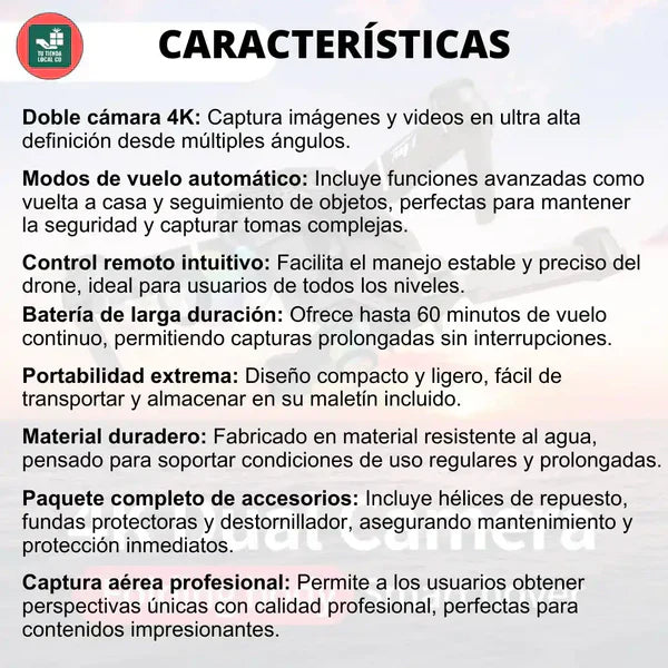 FlyDron™ 2026 - Doble Camara 4K Pro 2 Baterias