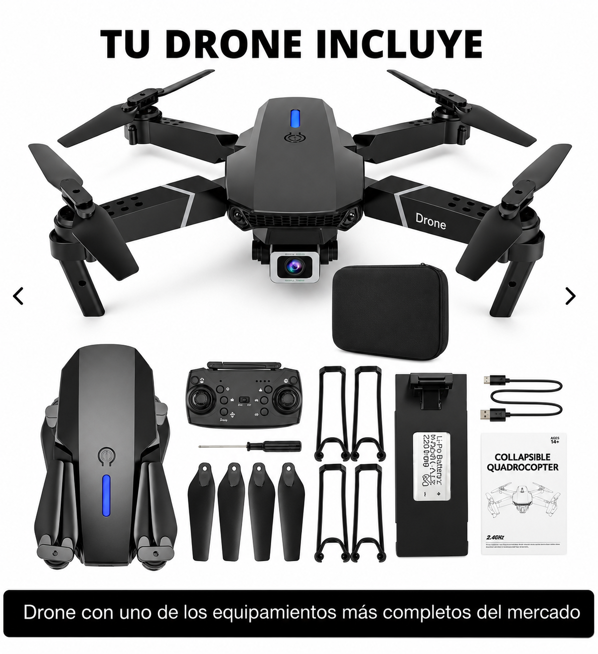 [OFERTA] - Dron E99 Max Sky Vision 4K + DOBLE BATERÍA + CONTROL PANTALLA CELULAR