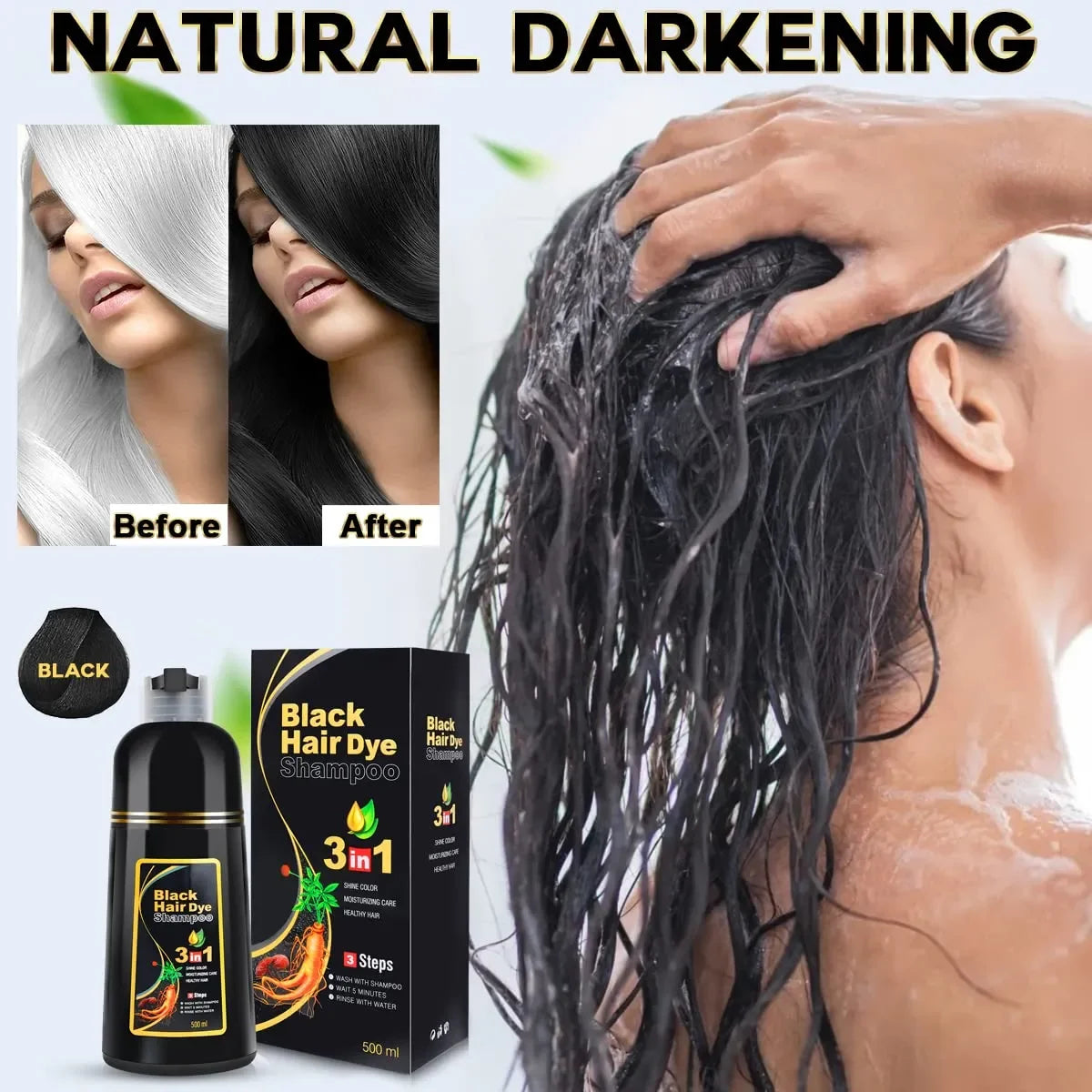 BLACK HAIR DYE SHAMPOO